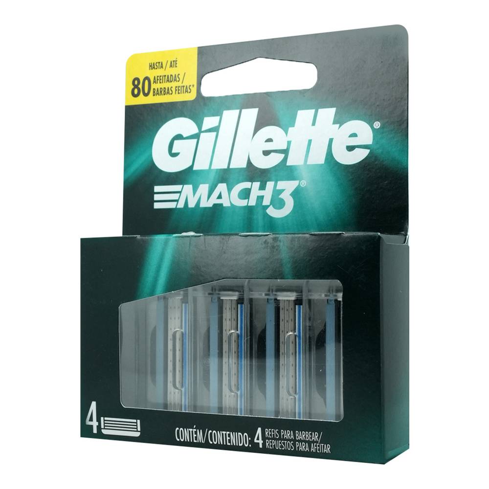 Gillette mach 3 repuesto 4x3