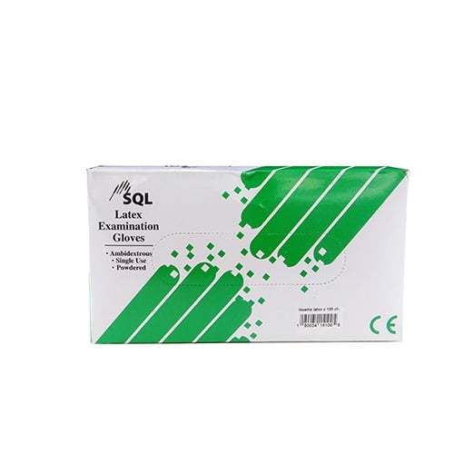 Guante de latex para examen p 100 unid
