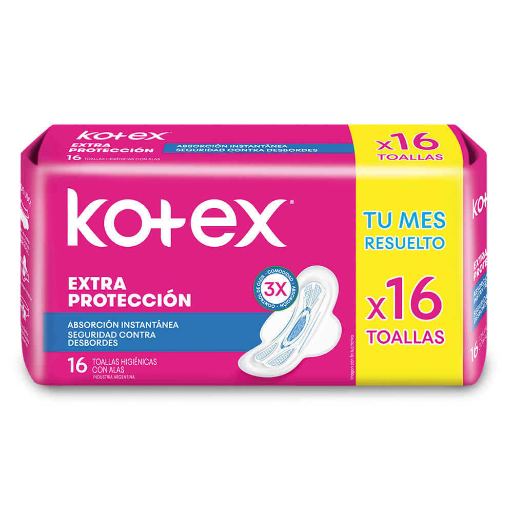 Kotex normal c/alas e/s 16 unid