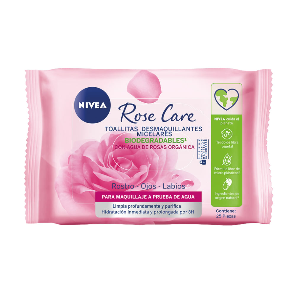 Nivea face toallas desmaq rose care 25