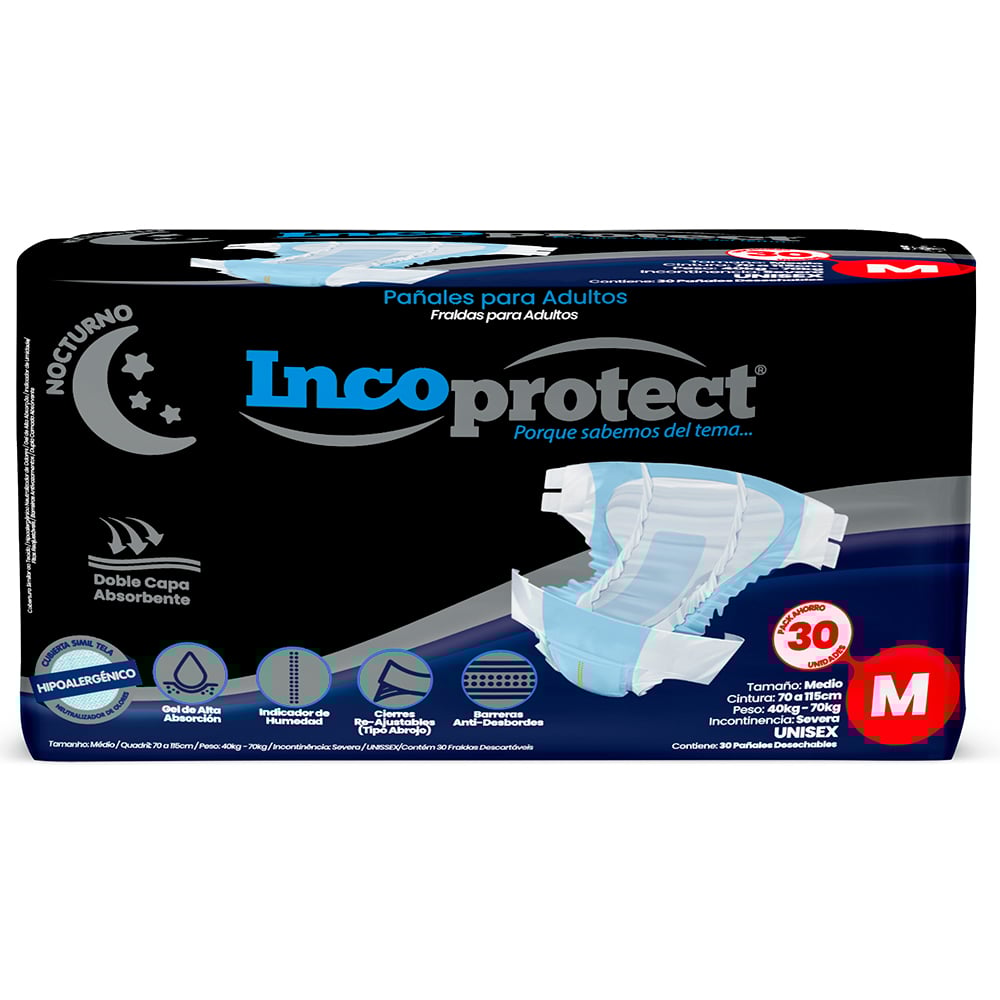 Incoprotect paÑales nocturno t m 30 paÑ